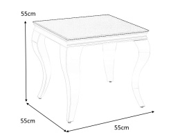 SIGNAL ŁAWA PRINCE B KWADRATOWA CZARNY/CHROM 55X55 BLAT SZKŁO HARTOWANE STELAŻ METALOWY STOLIK OKOLICZNOŚCIOWY