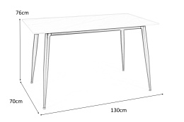 STÓŁ RION PROSTOKĄTNY CERAMIKA EFEKT MARMURU BIAŁY/ CZARNY MAT STELAŻ METALOWY 130X70 DO JADALNI SALONU LOKALU KUCHNI SIGNAL