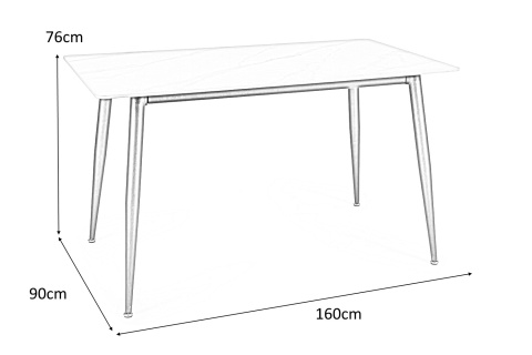 SIGNAL STÓŁ RION BLAT CERAMIKA EFEKT MARMURU BIAŁY/ CZARNY MAT STELAŻ METAL 160X90 PROSTOKĄTNY NIEROZKŁADANY SIGNAL STÓŁ RION BLAT CERAMIKA EFEKT MARMURU BIAŁY/ CZARNY MAT STELAŻ METAL 160X90 PROSTOKĄTNY NIEROZKŁADANY
