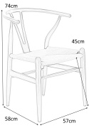 D2.DESIGN Krzesło Wicker lite drewno bukowe Naturalne siedzisko plecionka ze sznurka jutowego Naturalny inspirowane Wishbone D2.DESIGN Krzesło Wicker lite drewno bukowe Naturalne siedzisko plecionka ze sznurka jutowego Naturalny inspirowane Wishbone