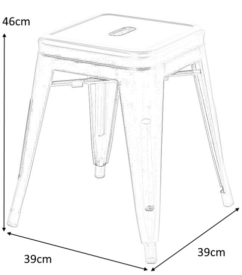 D2.DESIGN Stołek Taboret Paris czarny inspirowany Tolix metalowy można sztaplować do kuchni recepcji baru D2.DESIGN Stołek Taboret Paris czarny inspirowany Tolix metalowy można sztaplować do kuchni recepcji baru