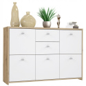 Forte BEST CHEST SQNK233-C804 Komoda, szafka półki, szuflady Dąb Artisan / Biały Forte BEST CHEST SQNK233-C804 Komoda, szafka półki, szuflady Dąb Artisan / Biały