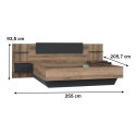 Forte CHILLY HILL1162-L41 Łóżko z dwiema szafkami nocnymi Forte CHILLY HILL1162-L41 Łóżko z dwiema szafkami nocnymi