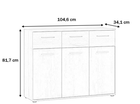 Forte CHILLY TOKK231-N09 Komoda z półkami i szufladami Forte CHILLY TOKK231-N09 Komoda z półkami i szufladami