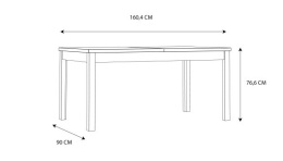 Forte ELATHA TBLT7029-D89 Stół rozkładany Dąb Catania 160-207x90