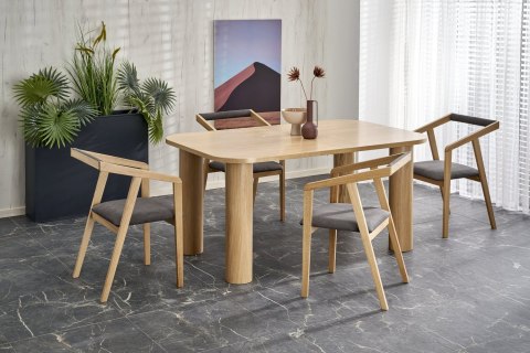 Halmar AZUL 2 krzesło dąb naturalny / tap. popiel, materiał: drewno, tkanina - velvet Halmar AZUL 2 krzesło dąb naturalny / tap. popiel, materiał: drewno, tkanina - velvet