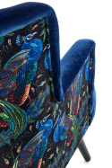 Halmar PAGONI fotel wypoczynkowy granatowy / czarny - tapicerowany velvet - nogi lite drewno - podłokietniki, wysokie oparcie