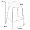 Intesi Hoker Stołek barowy Grego czarny 65 cm wyprofilowane siedzisko tworzywo PP podstawa metalowa podpórka na nogi Intesi Hoker Stołek barowy Grego czarny 65 cm wyprofilowane siedzisko tworzywo PP podstawa metalowa podpórka na nogi