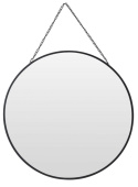 Intesi Lustro Lago okrągłe 29cm czarne rama metalowa zawieszane na łańcuszku metalowym czarnym do łazienki przedpokoju salonu Intesi Lustro Lago okrągłe 29cm czarne rama metalowa zawieszane na łańcuszku metalowym czarnym do łazienki przedpokoju salonu