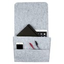 Intesi Organizer do łóżka szary z filcu zamiast szafki nocnej nie wymaga montażu na książkę tablet telefon drobiazgi 3 kieszenie Intesi Organizer do łóżka szary z filcu zamiast szafki nocnej nie wymaga montażu na książkę tablet telefon drobiazgi 3 kieszenie