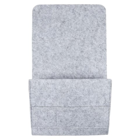 Intesi Organizer do łóżka szary z filcu zamiast szafki nocnej nie wymaga montażu na książkę tablet telefon drobiazgi 3 kieszenie Intesi Organizer do łóżka szary z filcu zamiast szafki nocnej nie wymaga montażu na książkę tablet telefon drobiazgi 3 kieszenie