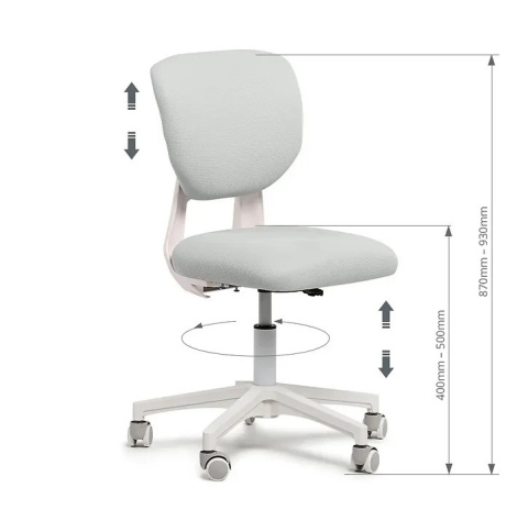 Fun Desk BUONO GREY - Krzesełko z regulacją wysokości obrotowe do biurka Fun Desk BUONO GREY - Krzesełko z regulacją wysokości obrotowe do biurka