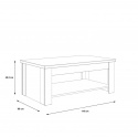 Meble Forte COFFEE TABLES DURT511-C04 Stolik okolicznościowy, kawowy, Biały, blat podwyższany Meble Forte COFFEE TABLES DURT511-C04 Stolik okolicznościowy, kawowy, Biały, blat podwyższany