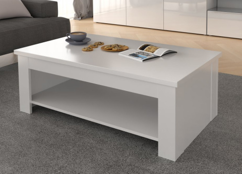 Meble Forte COFFEE TABLES DURT511-C04 Stolik okolicznościowy, kawowy, Biały, blat podwyższany Meble Forte COFFEE TABLES DURT511-C04 Stolik okolicznościowy, kawowy, Biały, blat podwyższany