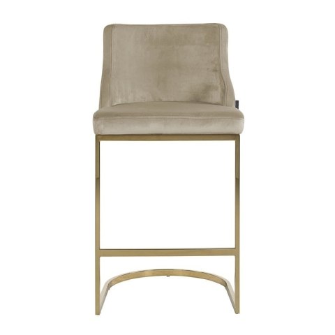 Richmond Interiors RICHMOND krzesło barowe BOLTON 75 khaki - welur, złota podstawa Richmond Interiors RICHMOND krzesło barowe BOLTON 75 khaki - welur, złota podstawa