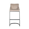Richmond Interiors RICHMOND krzesło barowe BOLTON 76 khaki - welur, czarna podstawa Richmond Interiors RICHMOND krzesło barowe BOLTON 76 khaki - welur, czarna podstawa