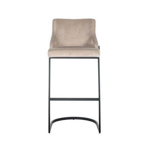 Richmond Interiors RICHMOND krzesło barowe BOLTON 76 khaki - welur, czarna podstawa Richmond Interiors RICHMOND krzesło barowe BOLTON 76 khaki - welur, czarna podstawa