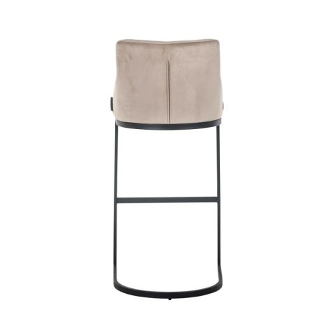 Richmond Interiors RICHMOND krzesło barowe BOLTON 76 khaki - welur, czarna podstawa Richmond Interiors RICHMOND krzesło barowe BOLTON 76 khaki - welur, czarna podstawa
