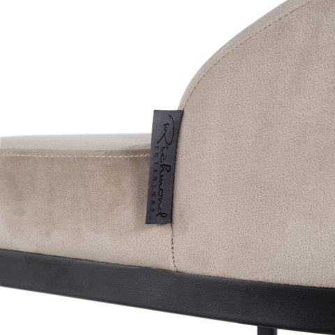 Richmond Interiors RICHMOND krzesło barowe BOLTON 76 khaki - welur, czarna podstawa Richmond Interiors RICHMOND krzesło barowe BOLTON 76 khaki - welur, czarna podstawa