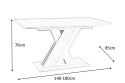 SIGNAL STÓŁ EXEL DĄB WOTAN / BIAŁY MAT 140(180)X85 (D) PŁYTA LAMINOWANA PROSTOKĄTNY ROZKŁADANY DO JADALNI DOSTAWKA POD BLATEM