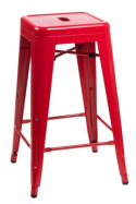 D2.DESIGN Hoker Stołek barowy Paris 66cm czerwony inspirowany Tolix metal malowany proszkowo można sztaplować do kuchni do baru