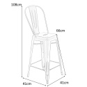 D2.DESIGN Stołek barowy Hoker Paris Back metalowy inspirowany Tolix Krzesło barowe metal postarzany widoczne przetarcia i rdza D2.DESIGN Stołek barowy Hoker Paris Back metalowy inspirowany Tolix Krzesło barowe metal postarzany widoczne przetarcia i rdza