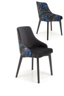 Halmar ENDO krzesło czarny / tap: BLUVEL 19 (czarny), materiał: drewno lite - bukowe / tkanina velvet Halmar ENDO krzesło czarny / tap: BLUVEL 19 (czarny), materiał: drewno lite - bukowe / tkanina velvet