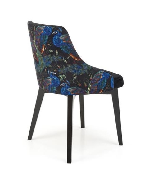 Halmar ENDO krzesło czarny / tap: BLUVEL 19 (czarny), materiał: drewno lite - bukowe / tkanina velvet Halmar ENDO krzesło czarny / tap: BLUVEL 19 (czarny), materiał: drewno lite - bukowe / tkanina velvet