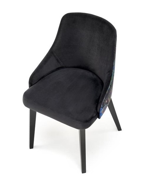 Halmar ENDO krzesło czarny / tap: BLUVEL 19 (czarny), materiał: drewno lite - bukowe / tkanina velvet Halmar ENDO krzesło czarny / tap: BLUVEL 19 (czarny), materiał: drewno lite - bukowe / tkanina velvet