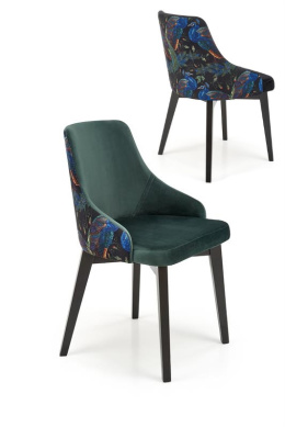 Halmar ENDO krzesło czarny / tap: BLUVEL 78 (c. zielony), materiał: drewno lite - bukowe / tkanina velvet