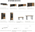 Forte HAYATO HYTB011L-M215 Półka wisząca Świerk Alpejski/Czarny