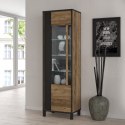 Forte HAYATO HYTV711L-M215 Witryna L - wysoka, wąska, przeszklona, Świerk Alpejski / Czarny Forte HAYATO HYTV711L-M215 Witryna L - wysoka, wąska, przeszklona, Świerk Alpejski / Czarny