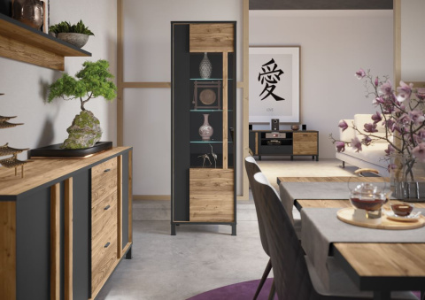 Forte HAYATO TBLT442-M337 Stół nierozkładany 160 x 90 - Świerk Alpejski / Czarny Forte HAYATO TBLT442-M337 Stół nierozkładany 160 x 90 - Świerk Alpejski / Czarny
