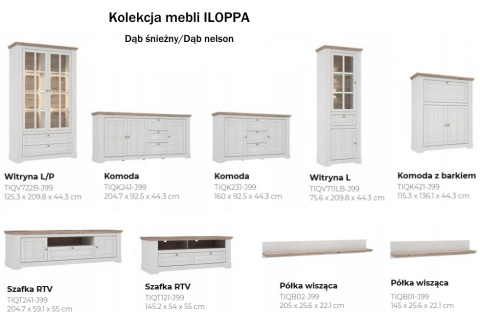 Forte ILOPPA TIQK421-J99 Komoda z barkiem, wysoka szafka, Dąb Śnieżny / Dąb Nelson Forte ILOPPA TIQK421-J99 Komoda z barkiem, wysoka szafka, Dąb Śnieżny / Dąb Nelson