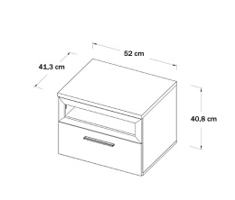 Forte JACKY JCKK011-N09T Szafka nocna szuflada z półką Brąz/Czarny