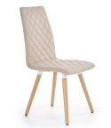 Halmar K282 krzesło do jadalni beżowe pikowane tkanina nogi drewniane