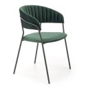 Halmar K426 krzesło do jadalni ciemny zielony tkanina velvet stelaż stal Halmar K426 krzesło do jadalni ciemny zielony tkanina velvet stelaż stal