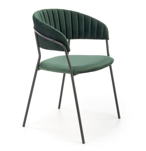Halmar K426 krzesło do jadalni ciemny zielony tkanina velvet stelaż stal Halmar K426 krzesło do jadalni ciemny zielony tkanina velvet stelaż stal