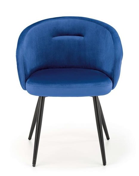 Halmar K430 krzesło granatowy, tył oparcia pikowany materiał: tkanina velvet / stal malowana Halmar K430 krzesło granatowy, tył oparcia pikowany materiał: tkanina velvet / stal malowana