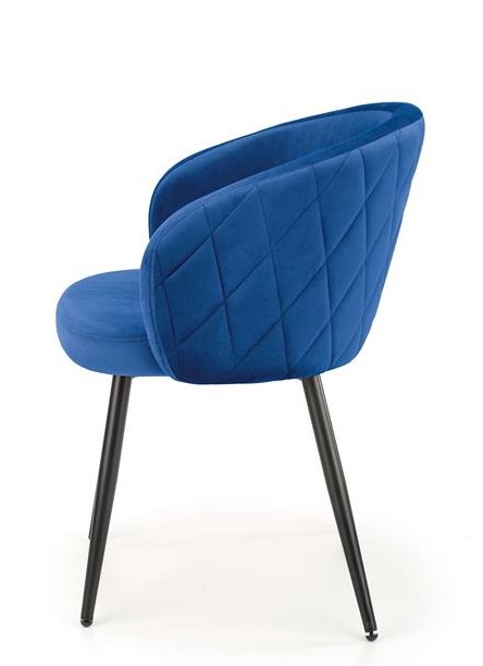 Halmar K430 krzesło granatowy, tył oparcia pikowany materiał: tkanina velvet / stal malowana Halmar K430 krzesło granatowy, tył oparcia pikowany materiał: tkanina velvet / stal malowana