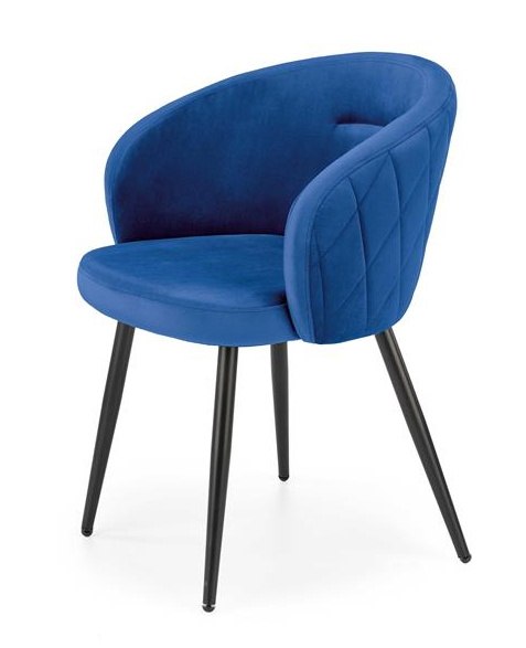 Halmar K430 krzesło granatowy, tył oparcia pikowany materiał: tkanina velvet / stal malowana Halmar K430 krzesło granatowy, tył oparcia pikowany materiał: tkanina velvet / stal malowana