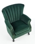 Halmar TITAN fotel wypoczynkowy ciemny zielony tkanina velvet / drewno