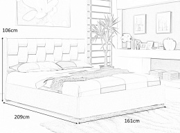 Halmar łóżko ANNABEL 160x200 łóżko z funkcją pojemnika tapicerowane tkanina popiel dwuosobowe do sypialni