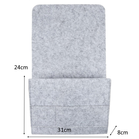 Intesi Organizer do łóżka szary z filcu zamiast szafki nocnej nie wymaga montażu na książkę tablet telefon drobiazgi 3 kieszenie Intesi Organizer do łóżka szary z filcu zamiast szafki nocnej nie wymaga montażu na książkę tablet telefon drobiazgi 3 kieszenie