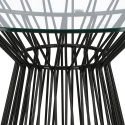 Intesi Stół Cage okrągły fi80 blat szkło transparentny podstawa metal malowany proszkowo czarny do salonu lokalu jadalni