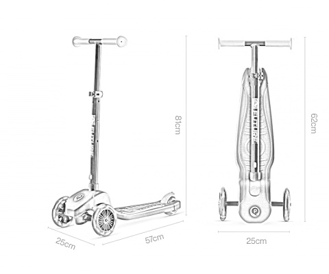 Qplay Hulajnoga Scooter Jeździk Future Green Zielony aluminiowa składana świecące koła regulacja wysokości kierownicy hamulec Qplay Hulajnoga Scooter Jeździk Future Green Zielony aluminiowa składana świecące koła regulacja wysokości kierownicy hamulec