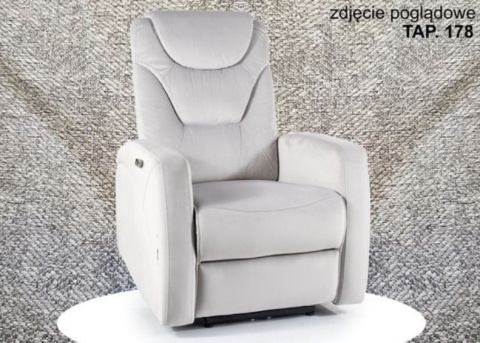 SIGNAL FOTEL WYPOCZYNKOWY ROZKŁADANY ELEKTRYCZNIE KRONOS SZARY TAP.178, PORT USB SIGNAL FOTEL WYPOCZYNKOWY ROZKŁADANY ELEKTRYCZNIE KRONOS SZARY TAP.178, PORT USB
