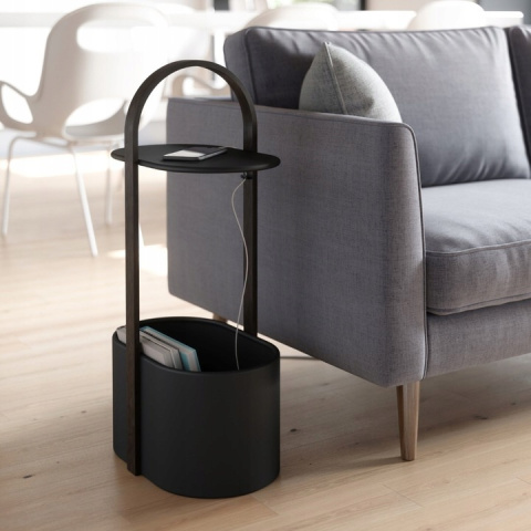 UMBRA Stolik kawowy HUB metal - drewno czarny orzech pojemnik na czasopisma organizer do przewodów uchwyt do przenoszenia UMBRA Stolik kawowy HUB metal - drewno czarny orzech pojemnik na czasopisma organizer do przewodów uchwyt do przenoszenia