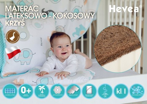 Materac lateksowo-kokosowy Hevea Krzyś 140x70 (Aloe Green Power) Materac lateksowo-kokosowy Hevea Krzyś 140x70 (Aloe Green Power)