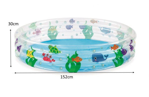 Bestway Bestway 51004 BASENIK DMUCHANY PRZEZROCZYSTY NURKOWANIE 152cm x 30cm trzy pierścienie nadruk zwierzątka morskie 282 l Bestway Bestway 51004 BASENIK DMUCHANY PRZEZROCZYSTY NURKOWANIE 152cm x 30cm trzy pierścienie nadruk zwierzątka morskie 282 l